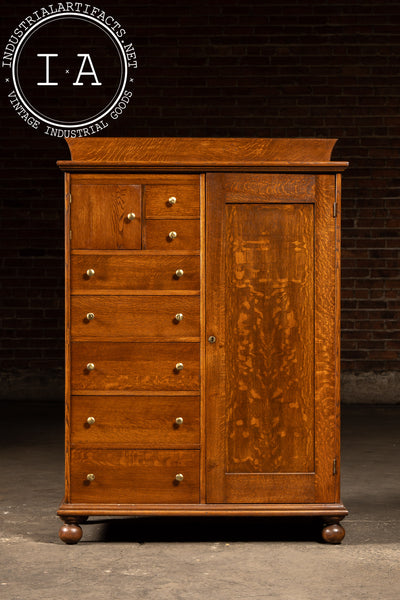 Antique Quarter Sawn Armoire Cabinet by Aurora Furniture Co.