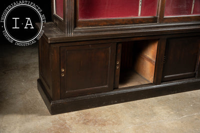 Massive Early 20th Century Sliding Glass Door Display Case