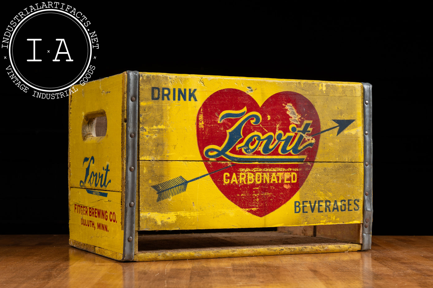 Vintage Lovit Beverages Wooden Shipping Crate