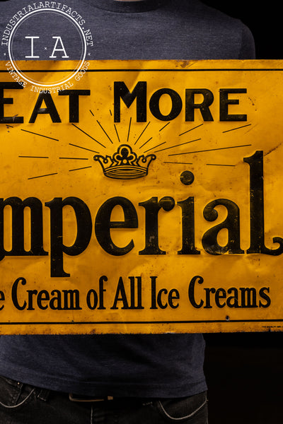 Antique Imperial Ice Cream Embossed Tin Sign