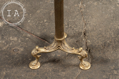 Antique Brass Floor Ashtray Lamp