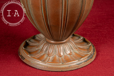 Antique Bronze and Slag Glass Table Lamp