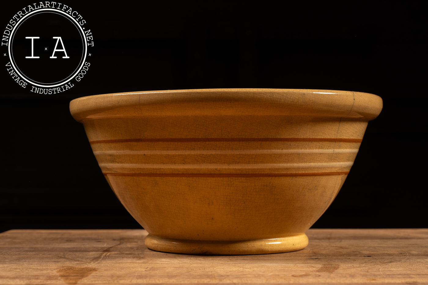 Large Vintage Clayware Mixing Bowl