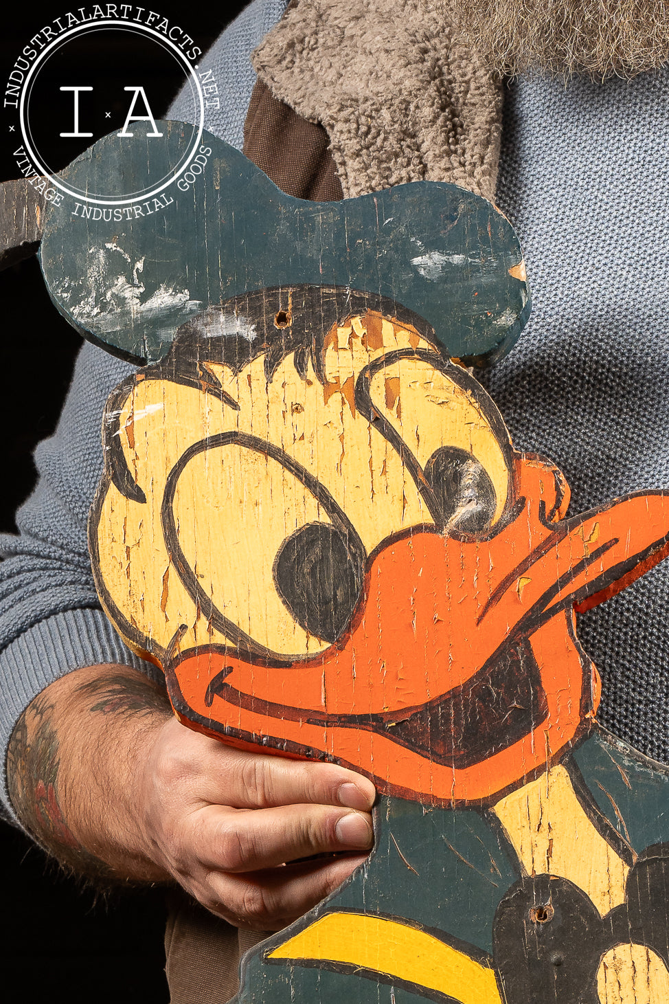 Vintage Wooden Mickey Mouse and Donald Duck Accents