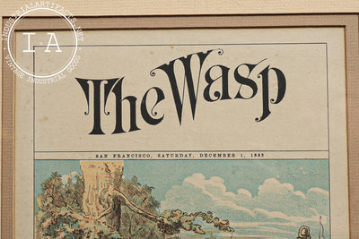 19th Century "The Wasp" Satirical Magazine Framed Cover