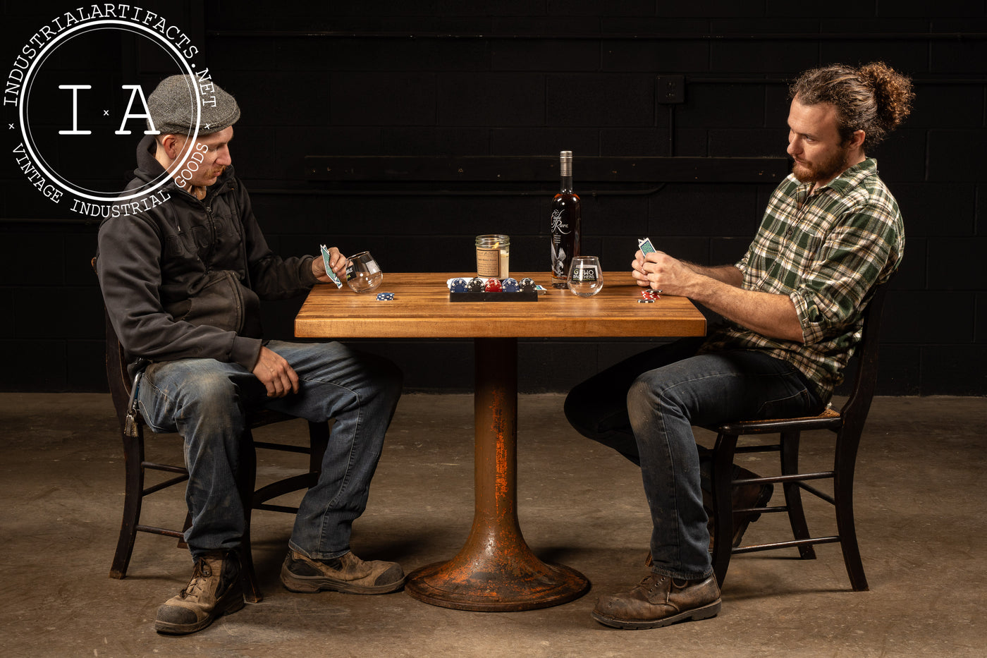 Industrial Butcher Block Bistro Table