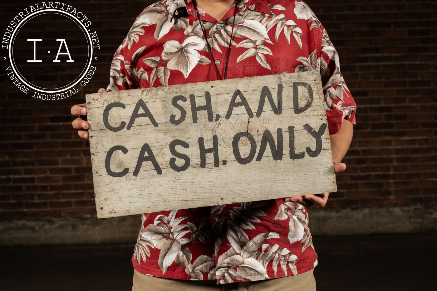 Antique Hand-Painted “Cash Only” Trade Sign