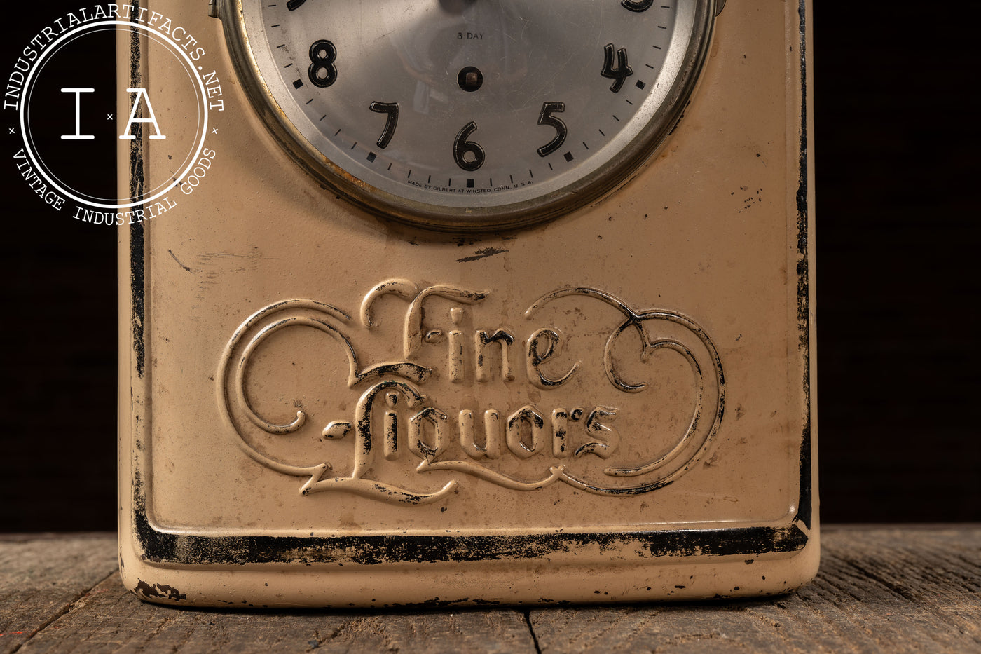 c. 1940s Old Mr. Boston Advertising Bottle Display w. Gilbert 8-Day Clock