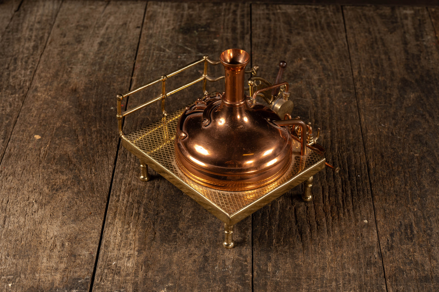 Vintage Miniature Copper and Brass Brewery Vat Model