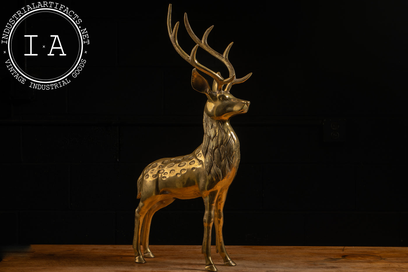 Vintage Solid Brass Buck Sculpture