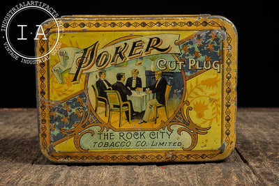 Early 20th Century “Poker Cut Plug” Rock City Tobacco Tin