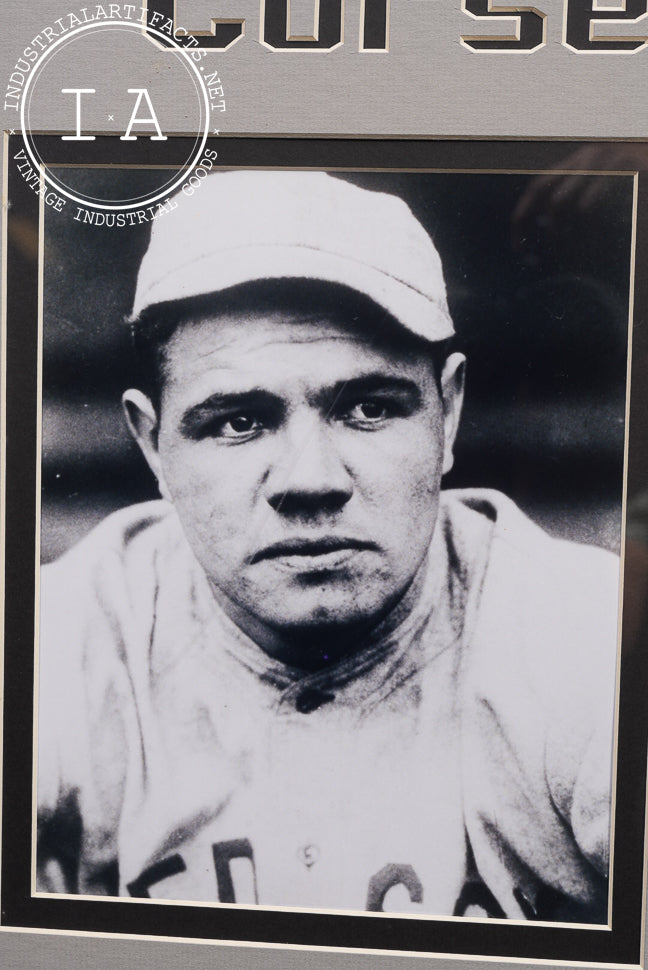 Vintage Framed “Curse of the Bambino” Babe Ruth Display