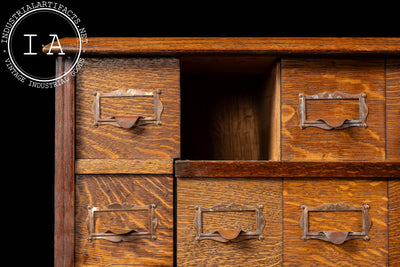 Early 20th Century Tiger Oak Puzzle Box Card Catalog