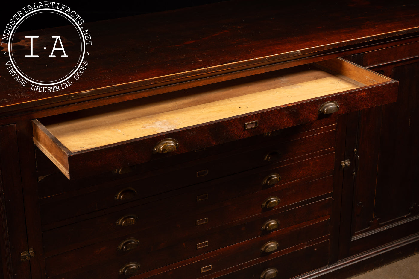 Vintage Mahogany Flat File Cabinet