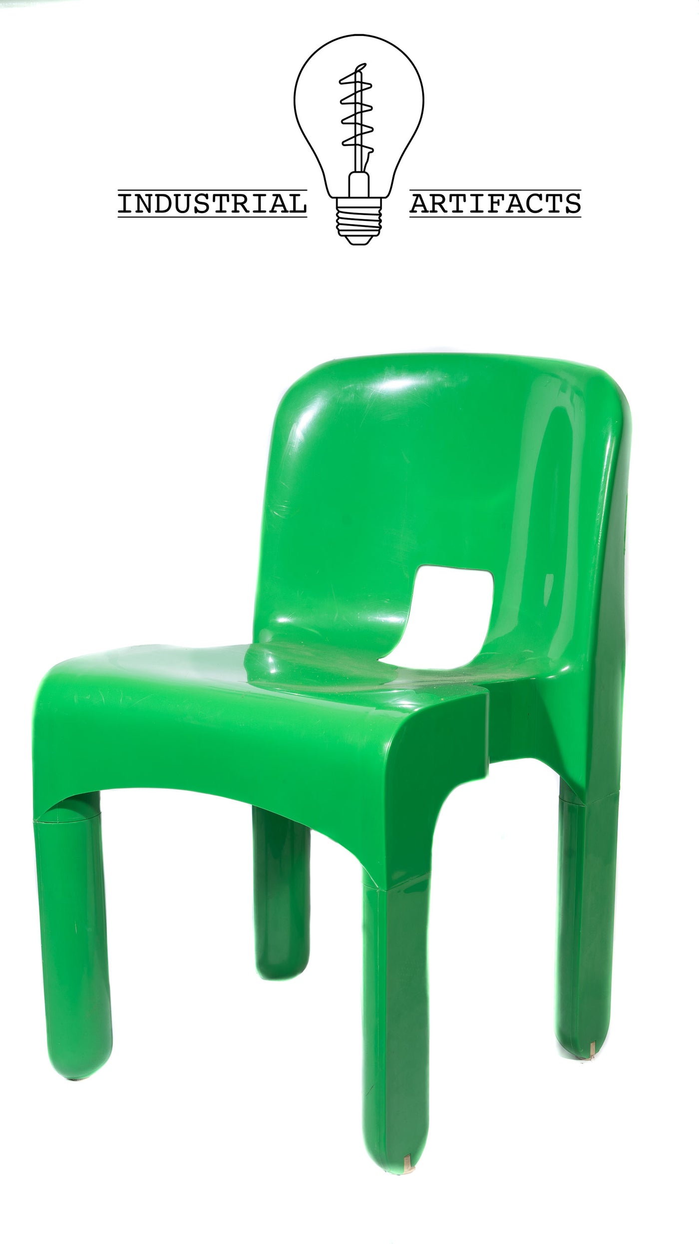 Set Of Four Joe Colombo Kartell MCM Chairs in Green