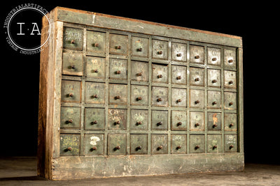 c. 1910 Forty Five Drawer Hardware Cabinet in Green