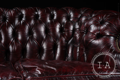 Tufted Leather Chesterfield in Oxblood