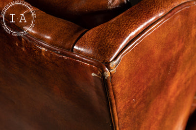 Vintage Burnt Orange Tufted Leather Armchair