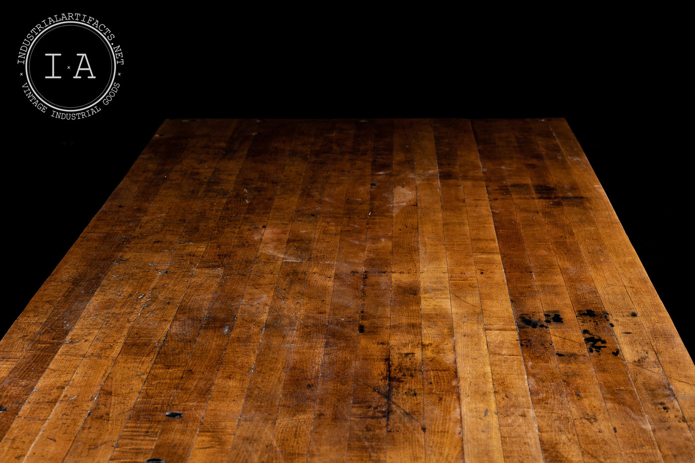 Industrial Butcher Block Standing Desk With Cast Iron Legs