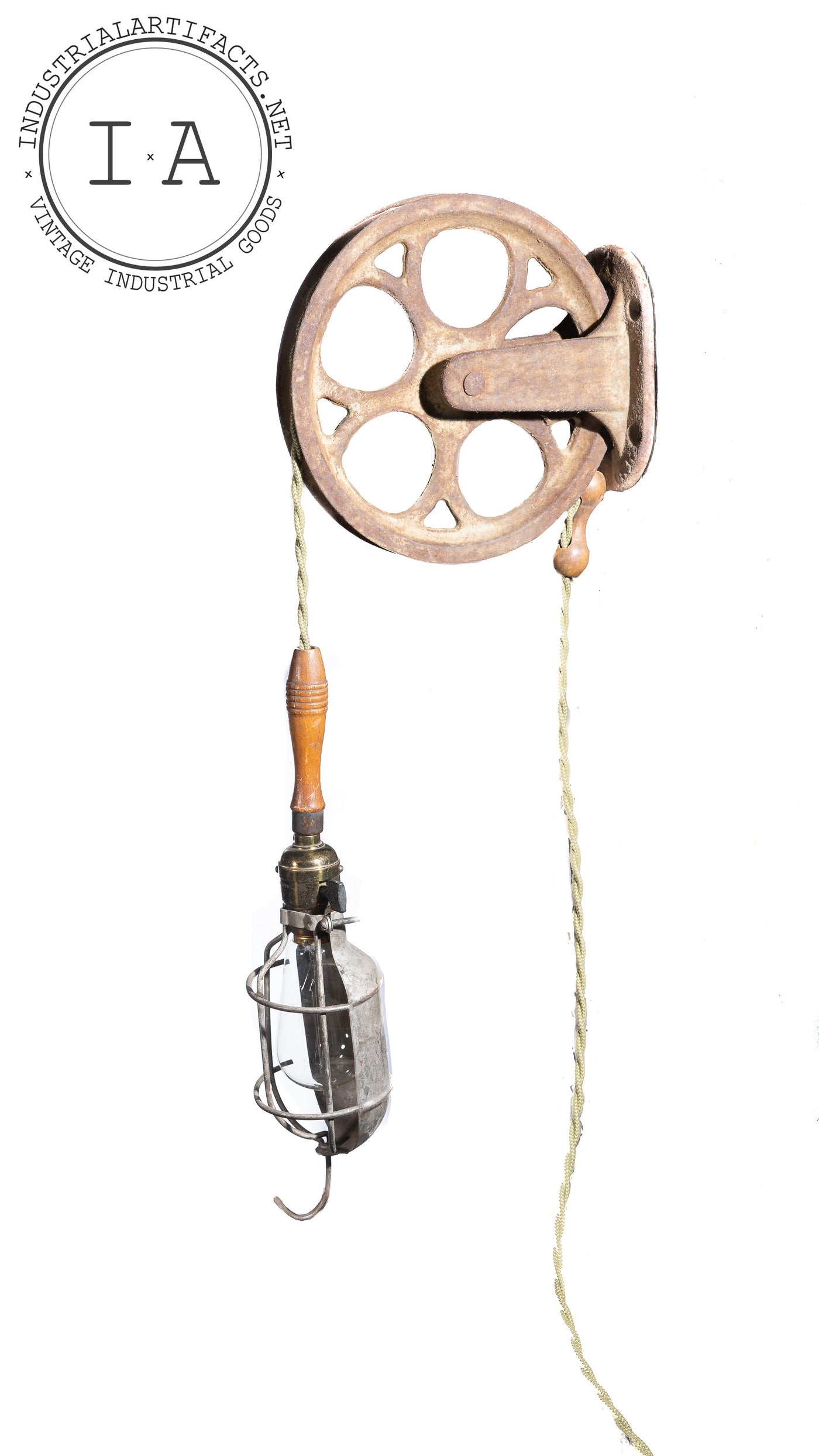 Industrial Antique Cast Iron Pulley Task Lamp