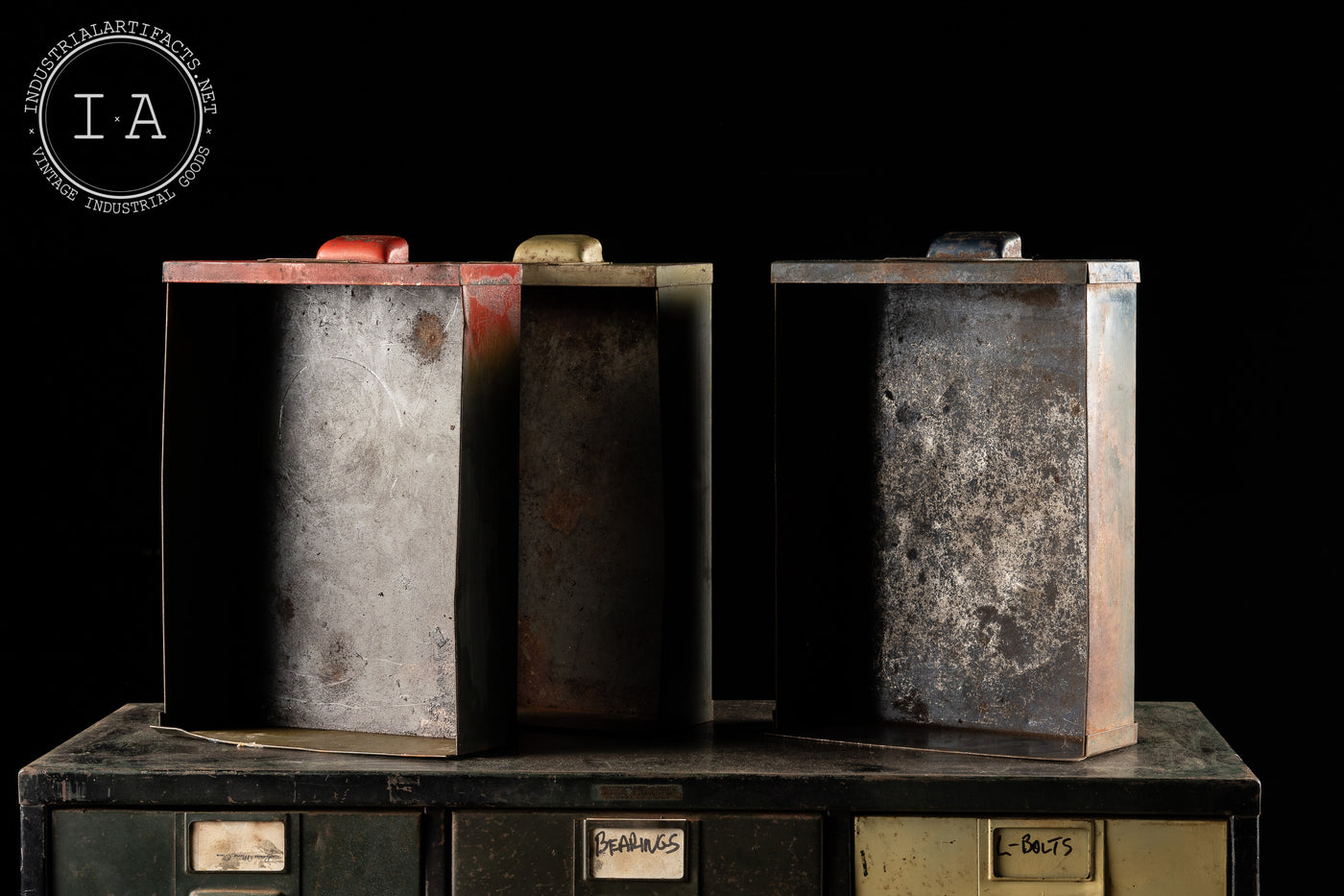 Vintage Industrial Steel Parts Cabinet