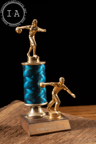 1977 Family Twosome Father Son Bowling Trophy