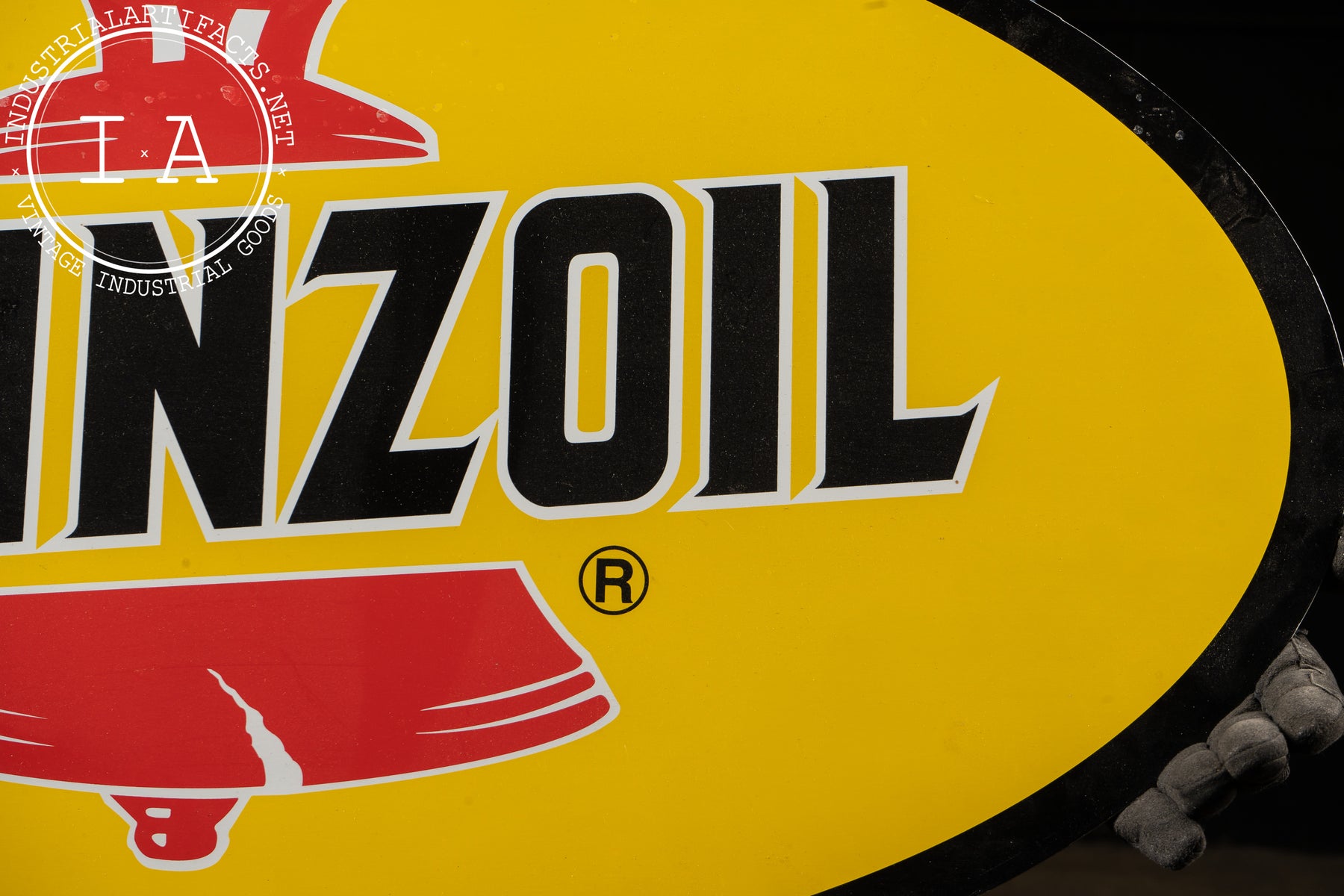 Pennziol Sign Double-Sided Aluminum Pennzoil Sign – Industrial Artifacts