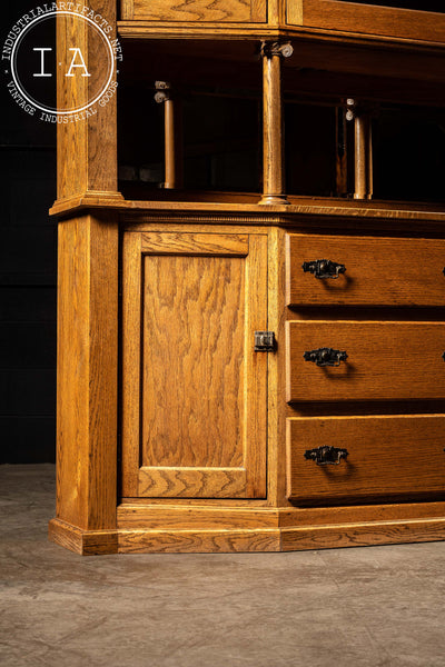 Massive Vintage Hutch with Glass Doors