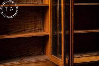 Massive Antique Wooden Hutch with Glass Doors