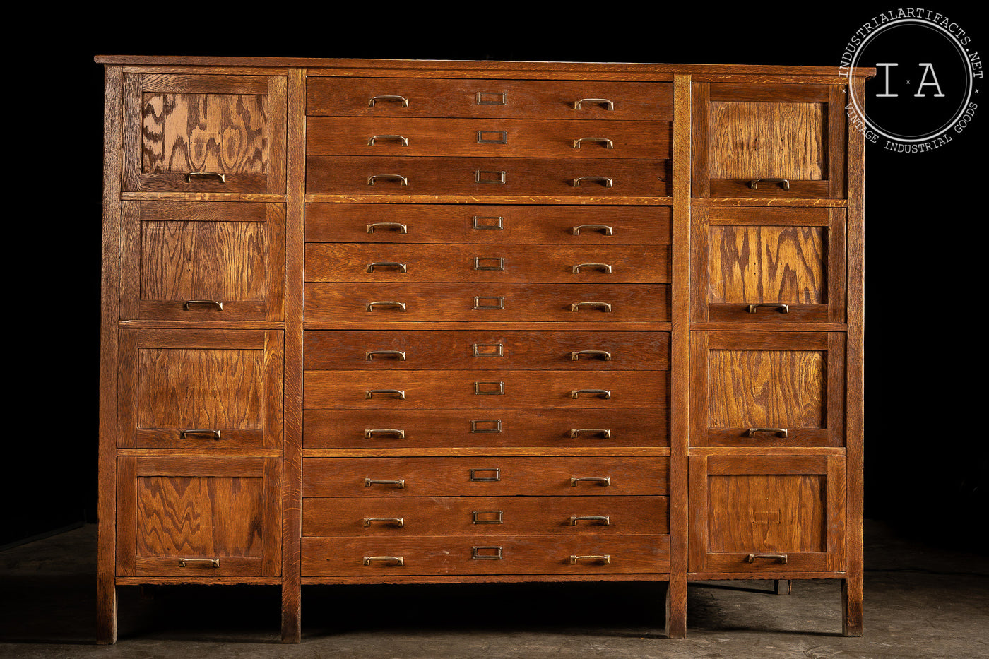 Massive Early 20th Century Flat File Storage Cabinet