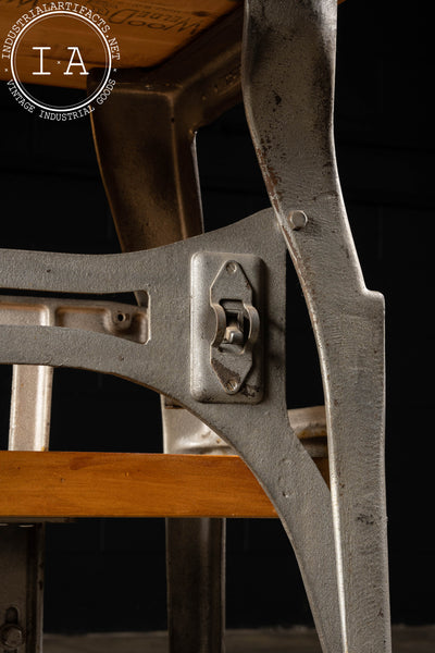 Vintage Industrial Cast Iron Base Workbench