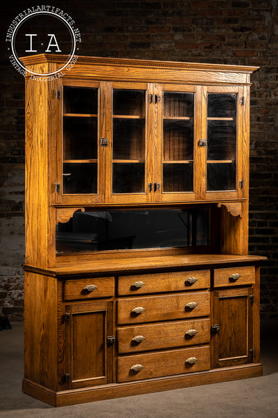 Massive Antique Oak Hutch