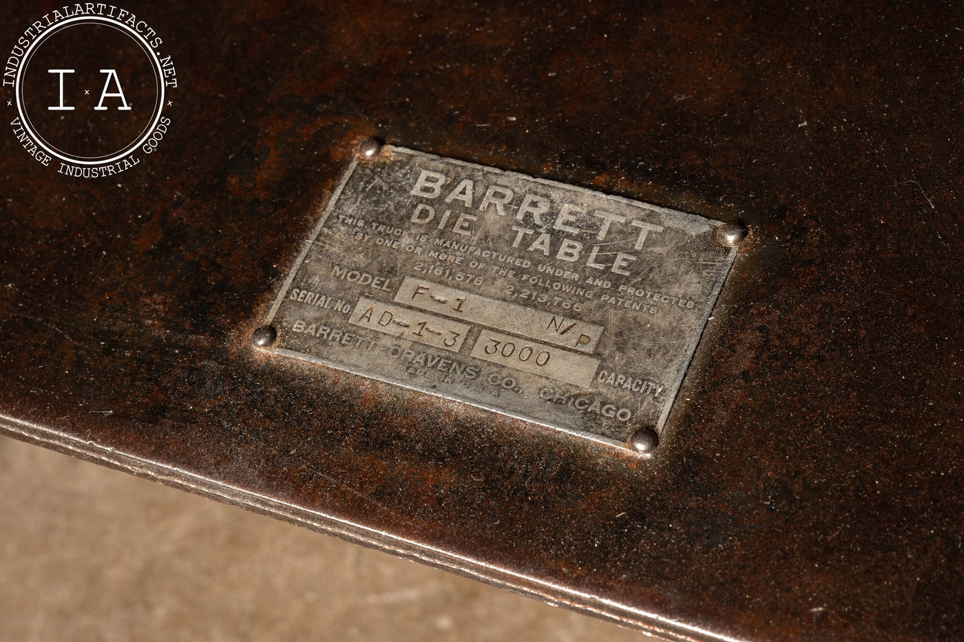 Antique Cast Iron Die Table by Barrett