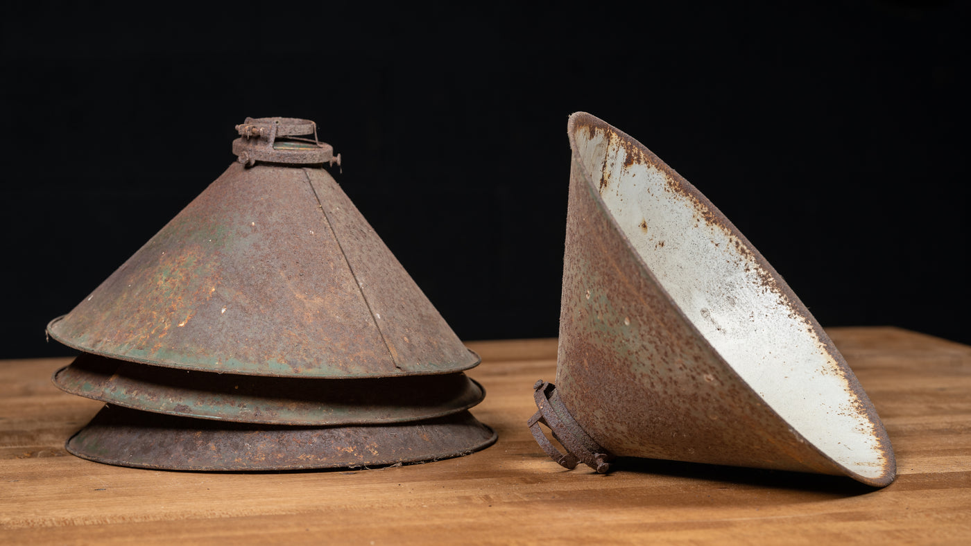 Vintage Industrial Patina Lamp Shades