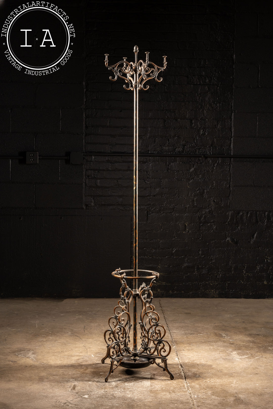 Early 20th Century Japanned Barber Shop Coat Rack – Industrial