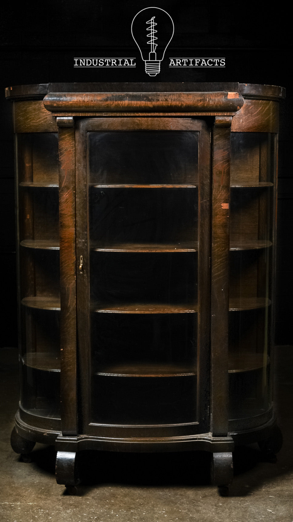 Early American Empire Rounded Display Case by Rockford Furniture Co