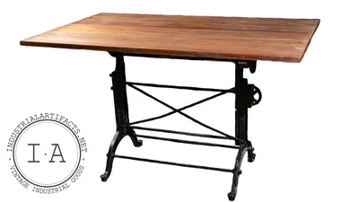Restored Antique Industrial Drafting Table