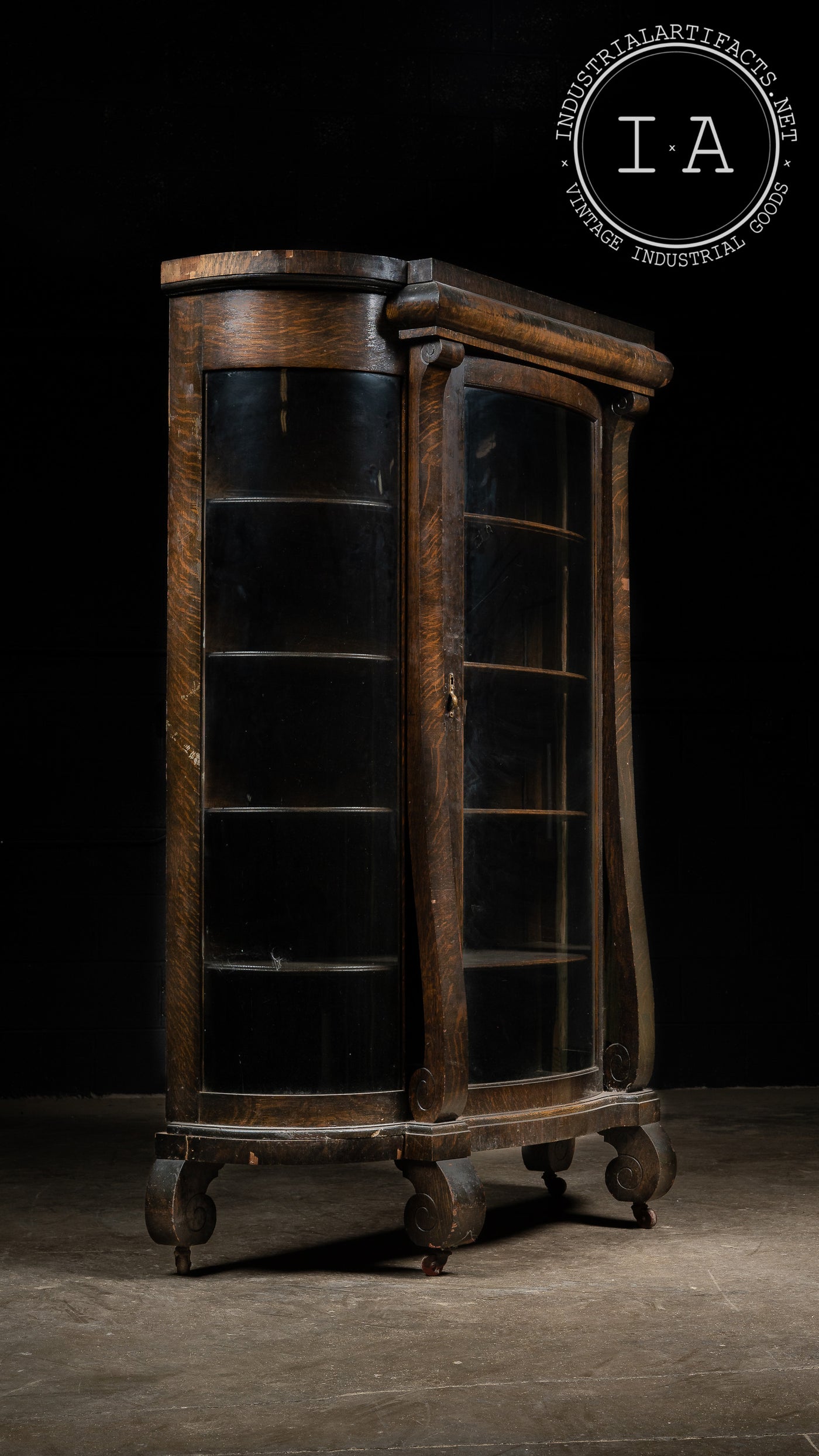 Early American Empire Rounded Display Case by Rockford Furniture Co