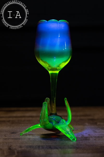 Victorian Richardson Vaseline Uranium Glass Tulip