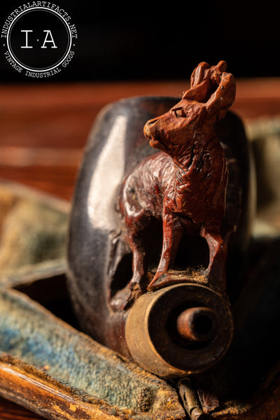 Antique WDC Genuine Meerschaum Carved Rams Head Tobacco Pipe