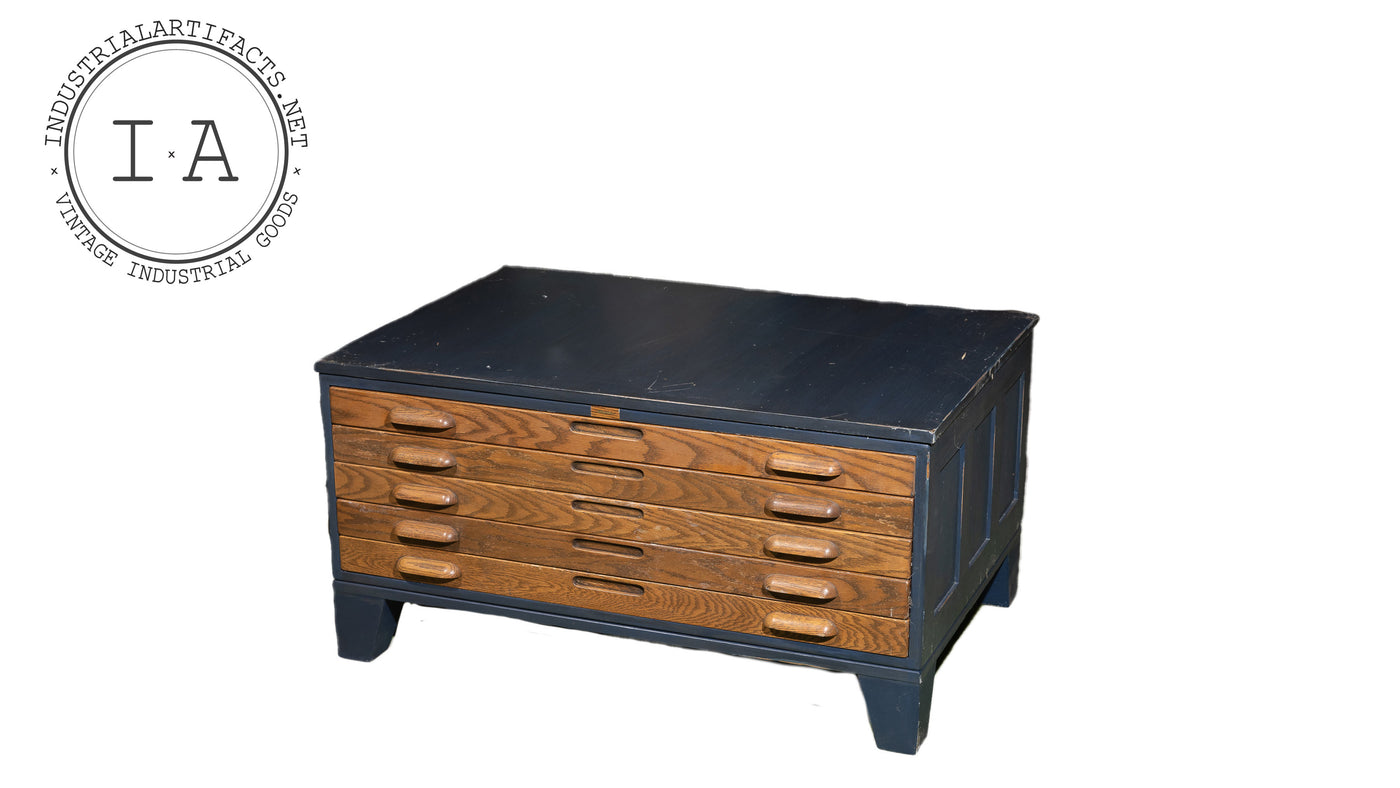 Hamilton Five Drawer Flat File In Midnight Blue