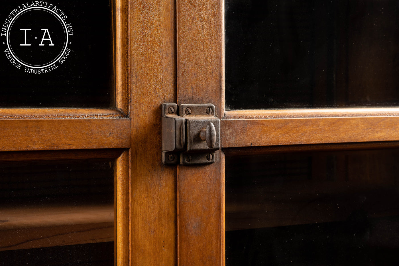 Massive Antique Wooden Hutch with Glass Doors