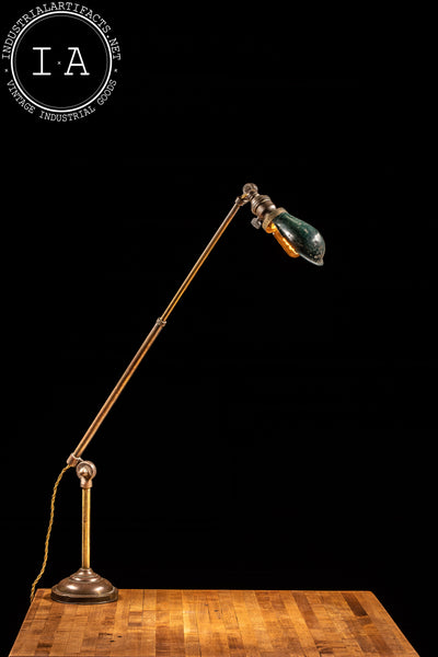 Vintage Brass Industrial Adjustable Lamp