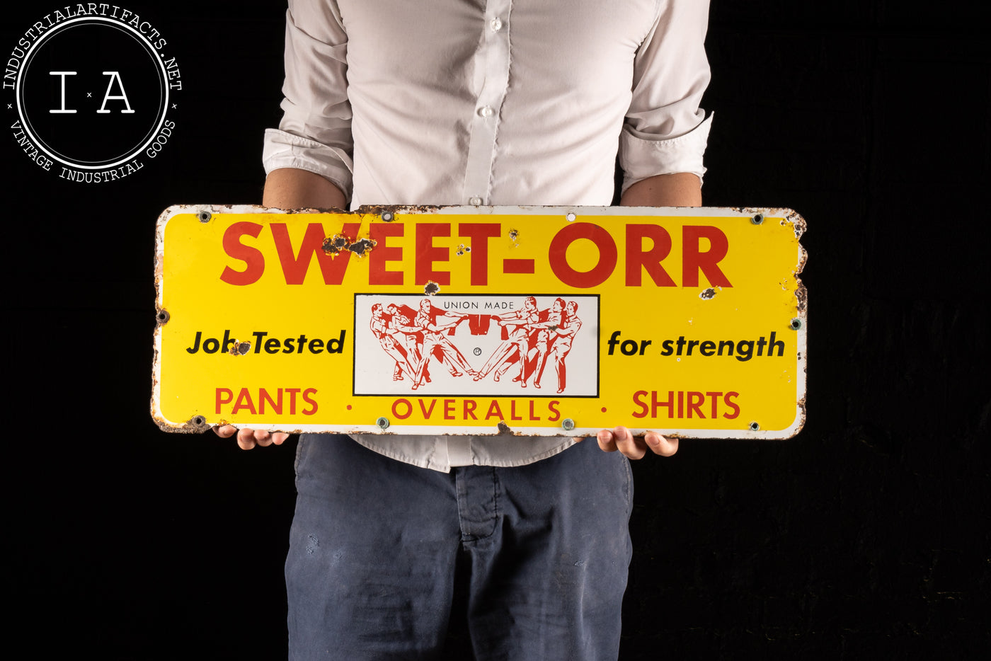 Early 20th Century Sweet-Orr Work Union Made Sign