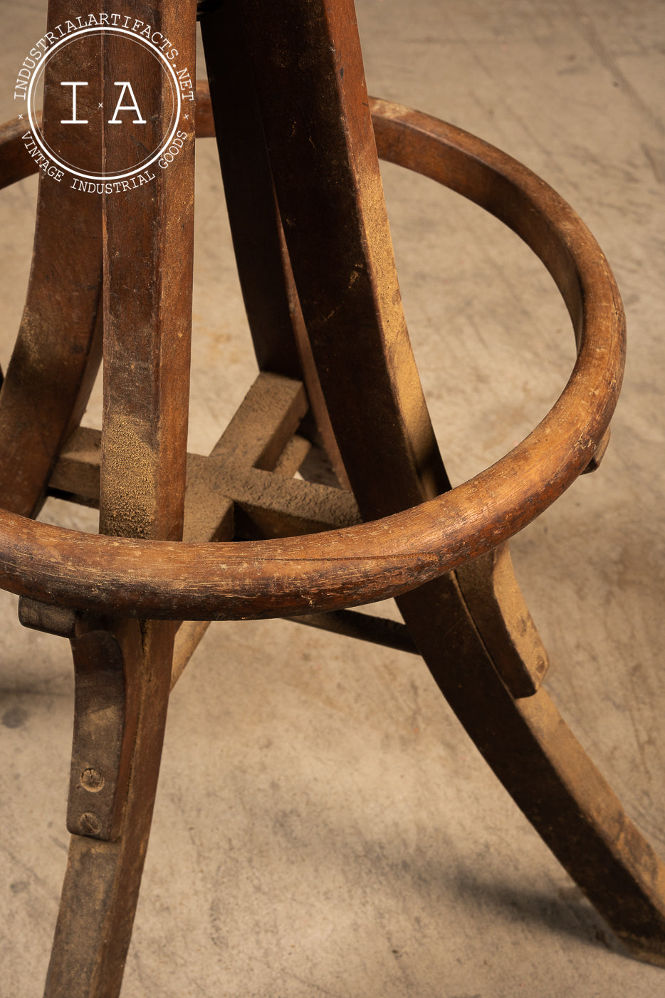 Antique Wooden Machinist Stool