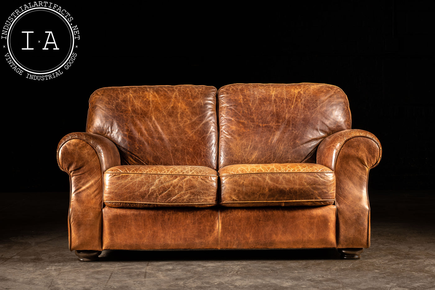 Vintage Leather Sofa in Camel