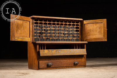 Vintage Wooden Benchtop Hardware Cabinet