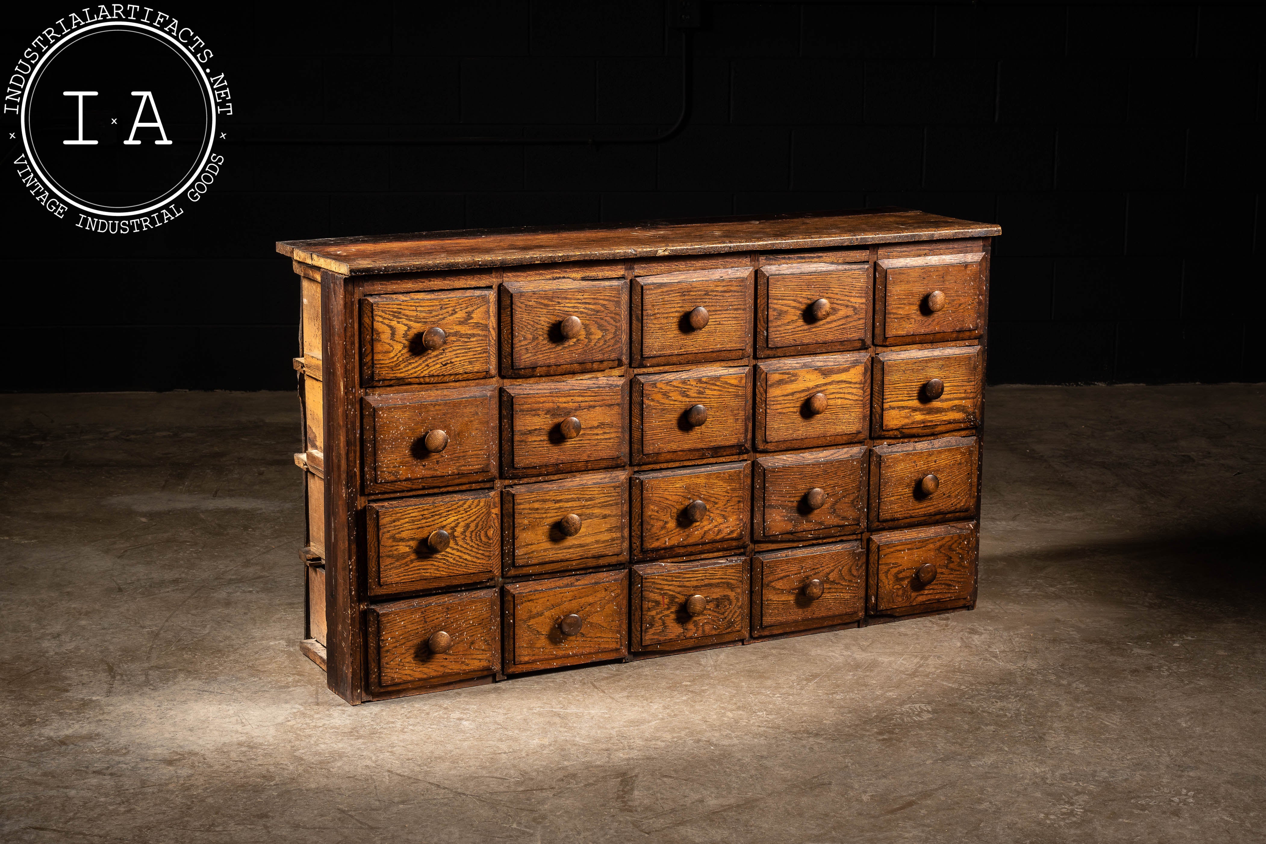 Antique Wooden Twenty Drawer Apothecary Cabinet – Industrial Artifacts