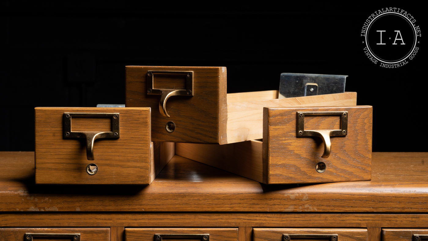 Vintage 15 Drawer Standing Card Catalog