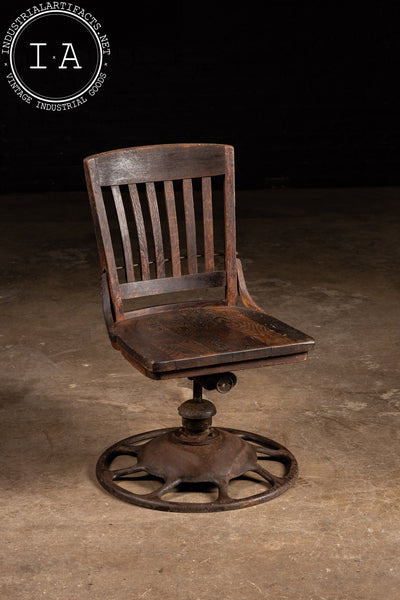 Early American Bankers Chair with Cast Base